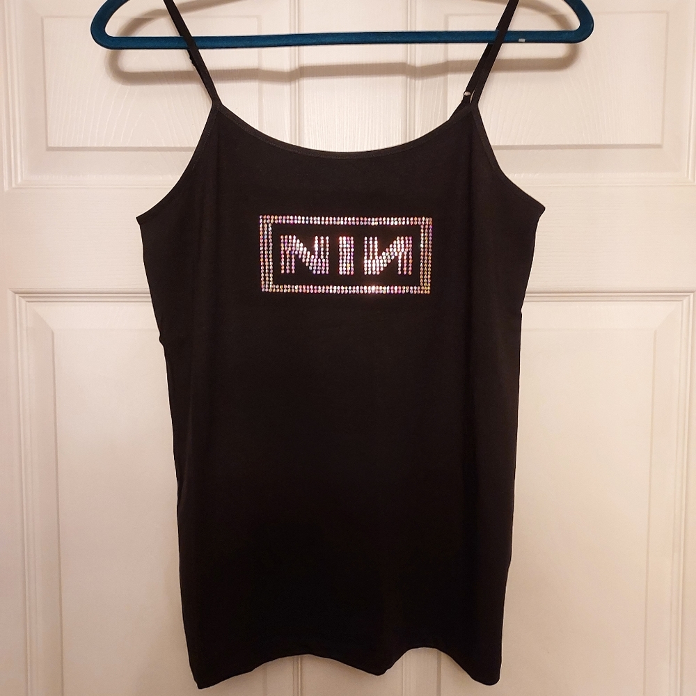 Nine inch nails tank top rhinestone nine inch nails shirt womens fitted